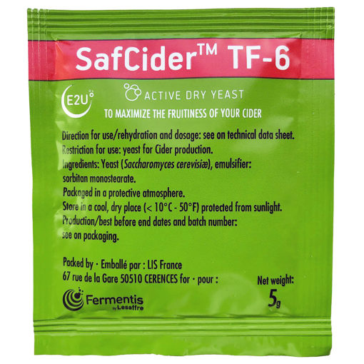 Fermentis SafCider TF 6 Yeast 5g JAPAN CIDER MARKET